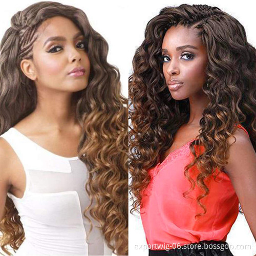 Deep Wave Twist Crochet Hair Extensions Ombre Color Synthetic Fiber 20inch Black Blonde Curly Deep Twist Braiding Hair Bulk